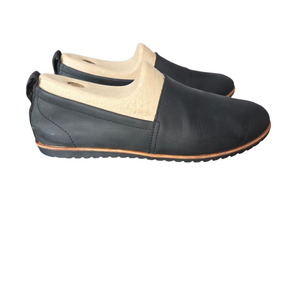 Sorel Women's Black Leather Ella Slip-Ons Sz 9
